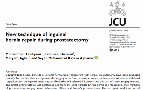 New technique of inguinal hernia repair during prostatectomy